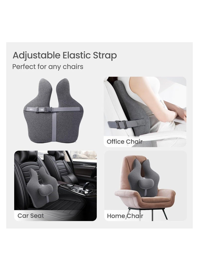 شو وو Lumbar Support Pillow for Car, with Adjustable Precise Pain Relief, Improve Lower Back PainRelief & Sitting Posture, Ergonomic Memory Foam Cushion Long Office Chair/Car/Plane - Image 5