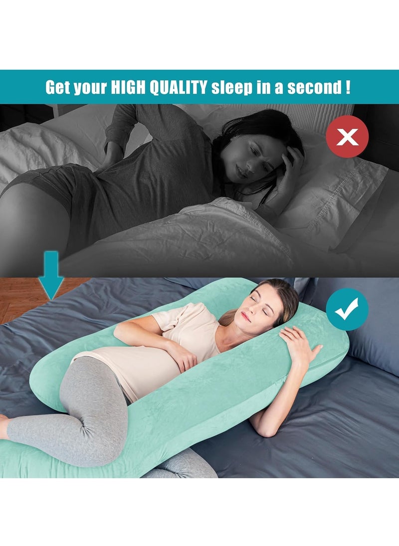 Arabest Pregnancy Pillows, U Shape Full Body Pillow with Removable Cover, Pregnancy Pillows for Sleeping, Body Pillows for Adults, Maternity Pillow and Pregnancy Must Haves  - Image 2