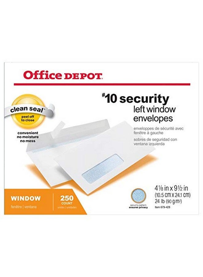 Office Depot Clean Seal(Tm) Security Window Envelopes 10 (4 1/8In. X 9 1/2In.) White Pack Of 250 77292 - Image 5