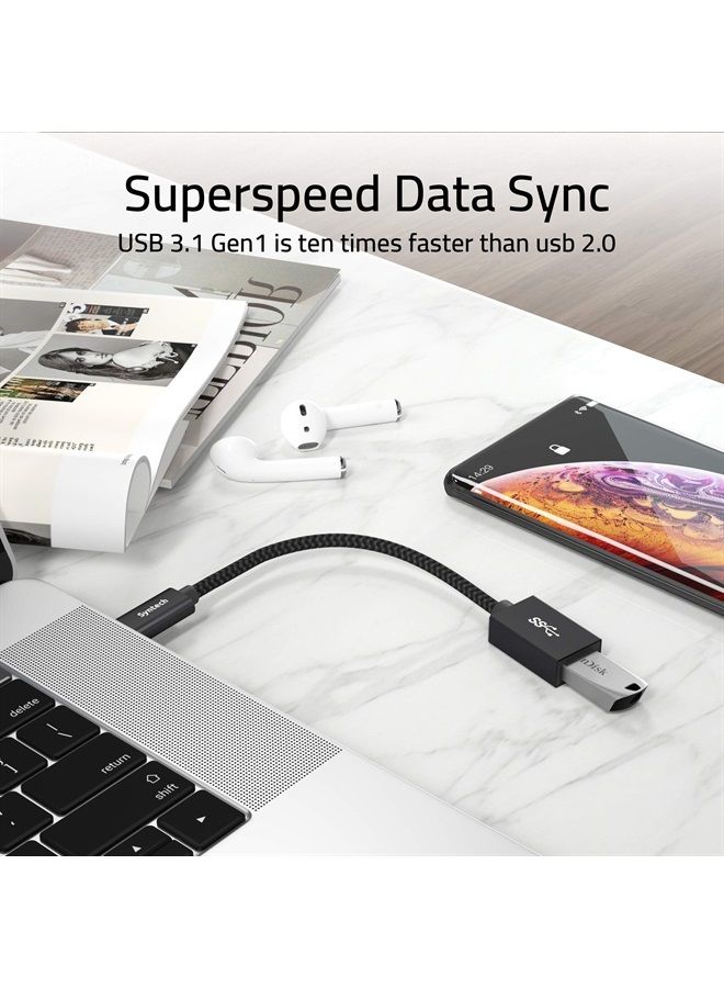 Syntech محول USB C إلى USB، حزمة 2 محول USB C إلى USB3، محول USB نوع C إلى USB، محول Thunderbolt 3 إلى USB أنثوي كابل OTG متوافق مع iPad Mini 6، MacBook Pro، Air والمزيد - Image 3