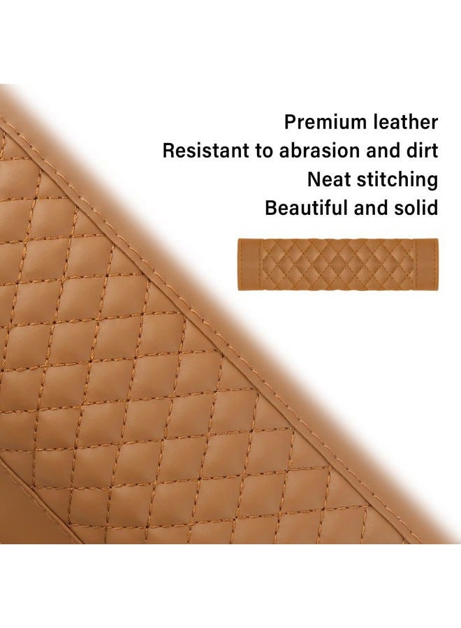 carleef 2PCS Car Seat Belt Cover Pad,Soft Leather Seatbelt Covers Breathable Seatbelt Cushion with Plaid Design,All Seasons Universal Car Interior Accessories Seat Belt Cover for Kids & Adults (Brown) - Image 5