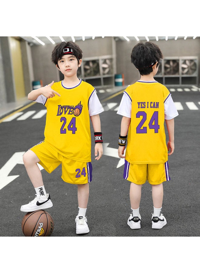 Children's Basketball Jersey Basketball Uniform Set Quick-drying Breathable Kindergarten Performance Clothing Training Uniform Uniform No. 23 No. 24