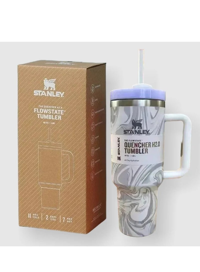 Stanley 2-Pack Quencher H2.0 FlowState 40oz Vacuum Insulated Stainless Steel Tumblers – Rose Quartz & Swirl | Travel Mugs with Leakproof Lids & Reusable Straws | Double-Walled Design Keeps Drinks Cold for 24 Hours or Hot for 7 Hours | BPA-Free, Durable, Eco-Friendly Tumblers for Travel, Workouts, Office & Daily Hydration - Image 3