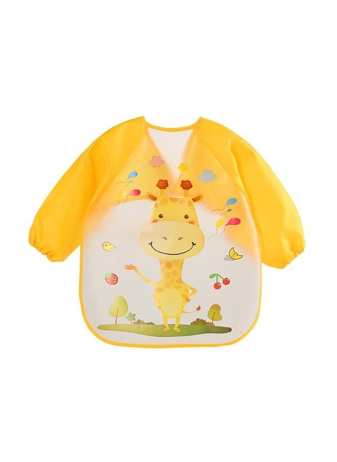 yongsheng Cute Cartoon Animals Waterproof Colorful Printed Children Full Sleeve Bib-Baby Bibs Waterproof and Wipeable-Eat and Play Smock Apron(6-36 Months)  - Image 1
