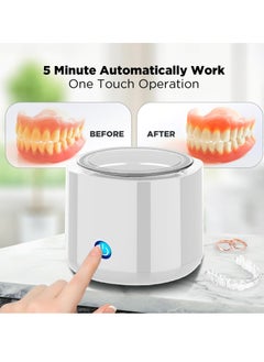 XiuWoo Portable Electric Ultrasonic Cleaner, Ultrasonic Retainer Cleaning, Jewelry Cleaner, Retainer Cleaner for Dentures, Retainer, Mouth Guard, Aligner, Toothbrush Head with Clear Window  - Image 2