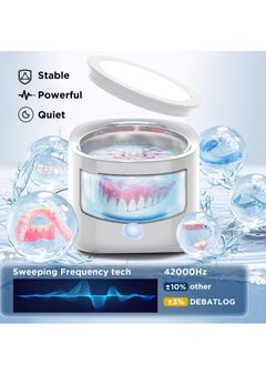 XiuWoo Portable Electric Ultrasonic Cleaner, Ultrasonic Retainer Cleaning, Jewelry Cleaner, Retainer Cleaner for Dentures, Retainer, Mouth Guard, Aligner, Toothbrush Head with Clear Window  - Image 4