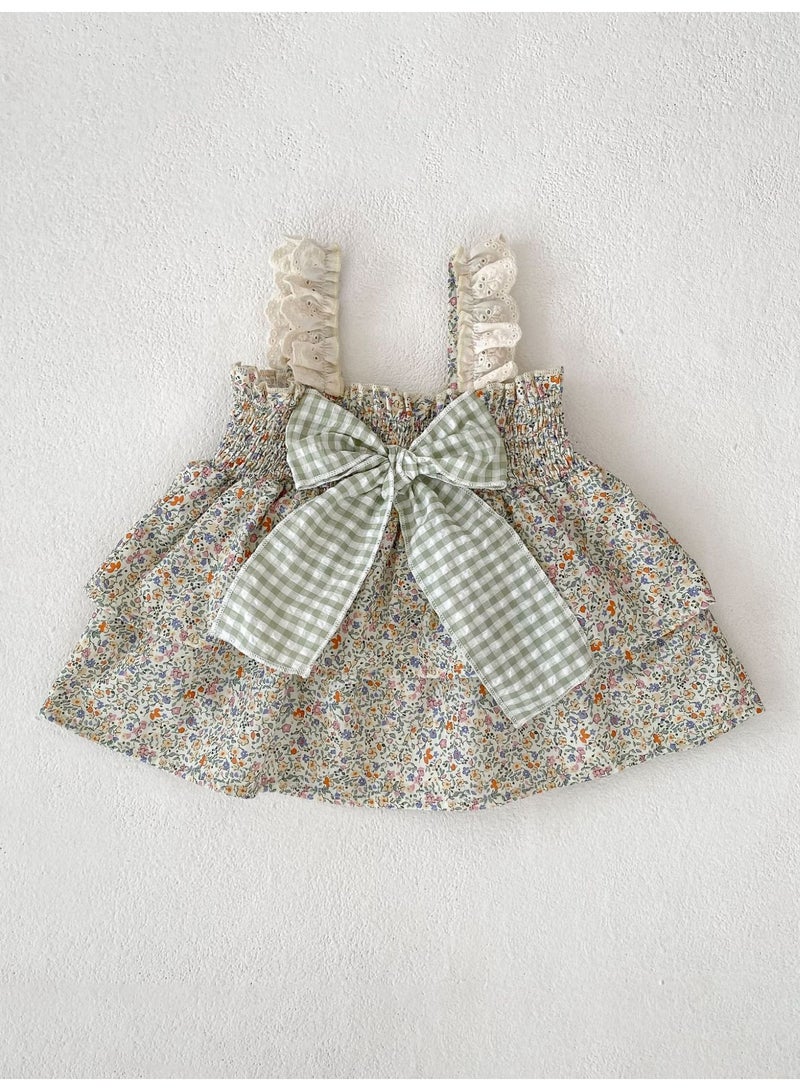 Bafanou Summer Baby Girl Clothing Sets 100% Cotton Printed Floral Top Fashion Pant  - Image 4