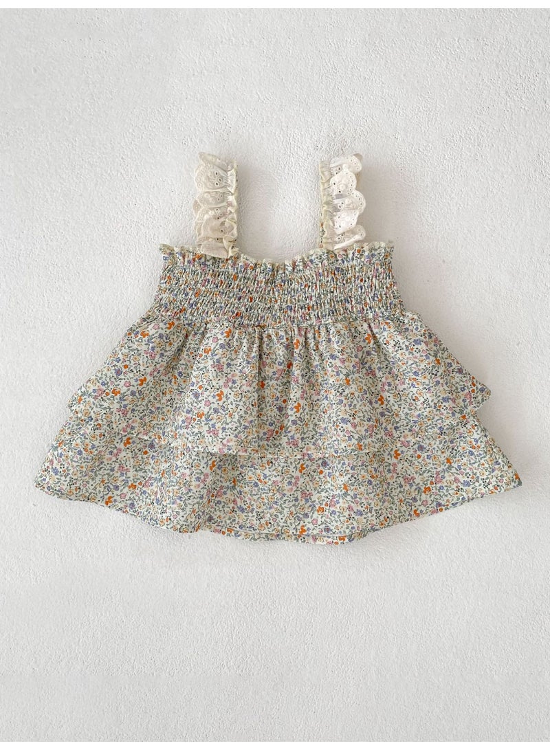 Bafanou Summer Baby Girl Clothing Sets 100% Cotton Printed Floral Top Fashion Pant  - Image 5