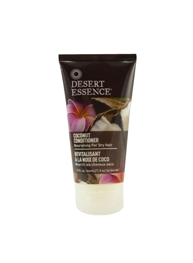 Desert Essence Coconut Conditioner - 1.5 Fl Ounce - Nourishing for Dry Hair - Moisturizing - Softening - Hydrating - Anti-frizz - Sweet Almond Oil - Sunflower Oil - Shea Butter - Paraben Free