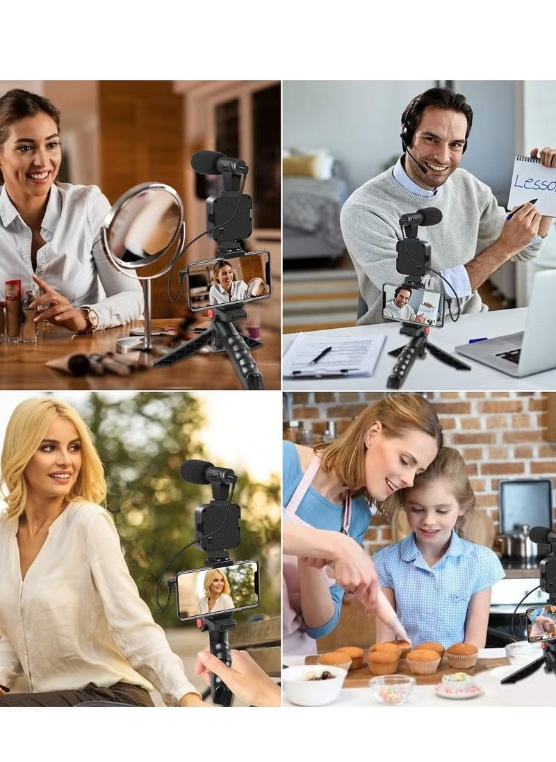 MIGOFAST - Smartphone Vlogging Kit with LED Light Noise Reduction Microphone Flexible Tripod Phone Holder   Bluetooth Remote  Perfect for YouTube TikTok Instagram  Kids' Video Recording - Image 1