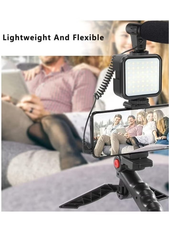 MIGOFAST - Smartphone Vlogging Kit with LED Light Noise Reduction Microphone Flexible Tripod Phone Holder   Bluetooth Remote  Perfect for YouTube TikTok Instagram  Kids' Video Recording - Image 1
