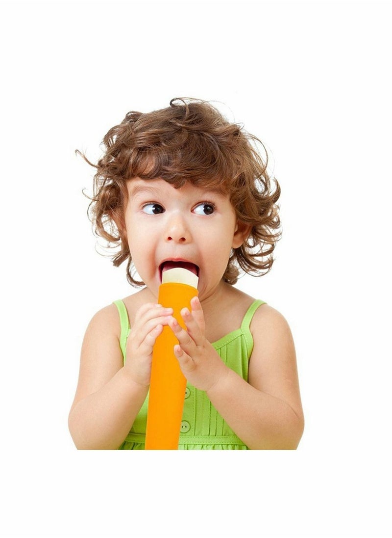 NIBEMINENT - Popsicle Mould Ice Pop Silicone Cream Maker with Attached Lids, Freezer Tube, Frozen Lolly Forms Reusable Dishwasher Safe Easy Clean No Mess, for Your Kids, Multi Color Set of 4 - Image 1