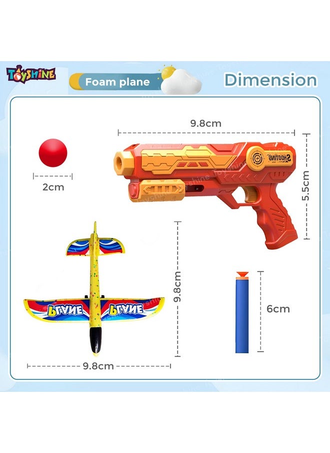 Toyshine Toyshine 3 In 1 Plane Launcher Toys | Plane, Foam Darts And Foam Ball Shooter | Toy For Kids One-Click Ejection Shooting | Birthday Toy Gift For Boys And Girls, Multicolor  - Image 5