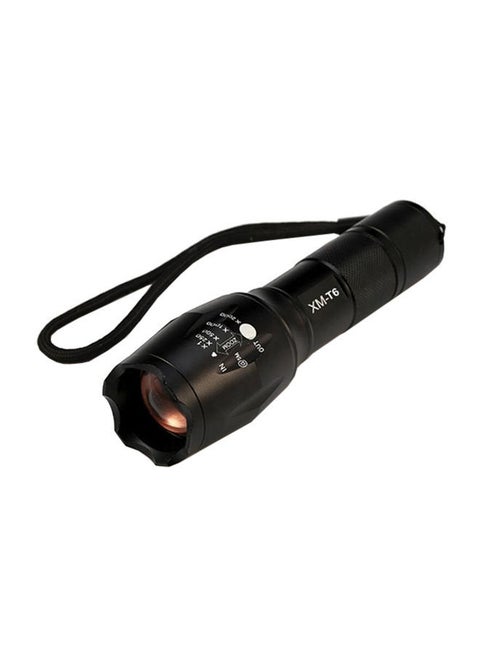 Portable Zoomable LED Flashlight Black 19 x 10 13cm