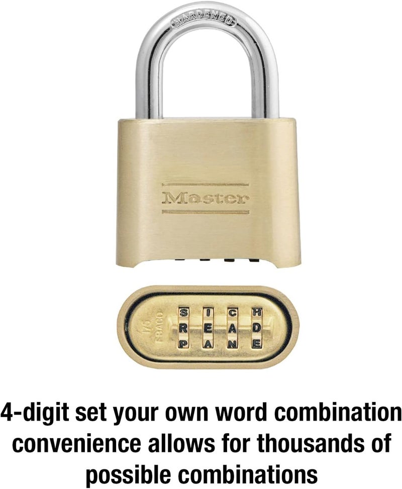 Master Lock 175DWD Combination Padlock with Customizable Letter Code, 2-Inch Wide - Image 3