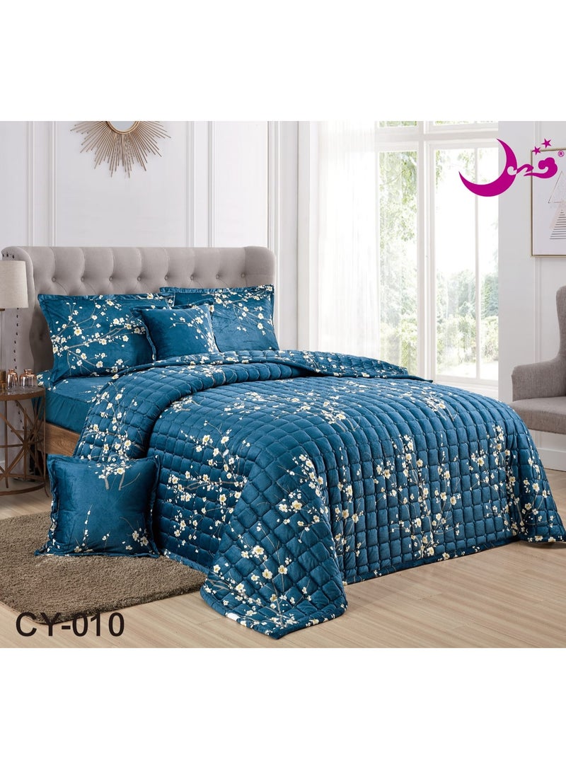 Double winter floral velvet compressed mattress