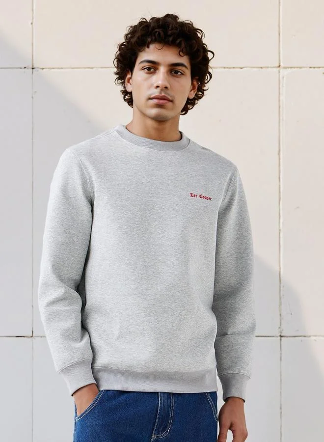 Lee Cooper Lee Cooper Men Regular Fit Logo Print Cotton Sweatshirt