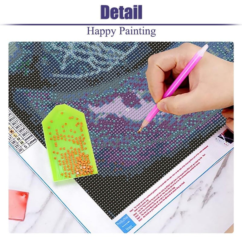 BOHADIY DIY 5D Diamond Painting Kits for Adults Diamond Art Large Size Tree of Life Abstract Tree Landscape Full Drill Crystal Rhinestone Embroidery Craft Kits for Home Wall Decor, 27.5X15.7 Inch - Image 3