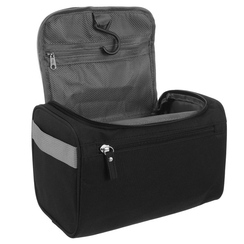 Water Resistant Portable Hanging Toiletry Bag For Men Travel Organizer With Hook Multi Compartment Cosmetic Storage Case - Image 2