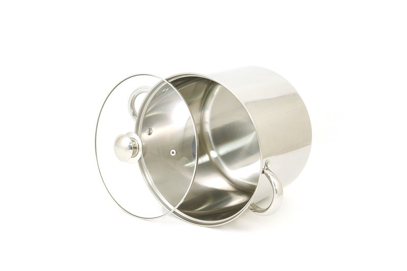 إكسلستيل Excelsteel - 548 Excelsteel Stockpot مع قاعدة مغلفة 8 كوارت فضي - Image 5