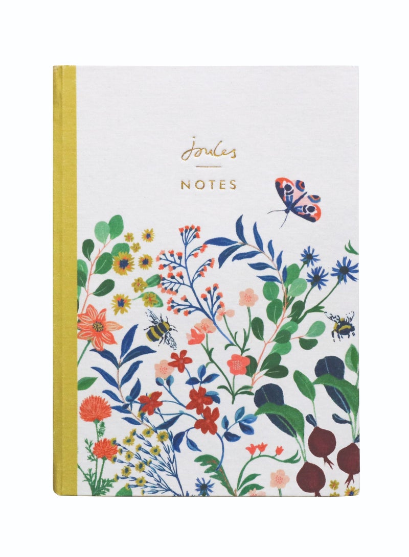 Joules Floral Print Notes Journal Yellow - Image 1
