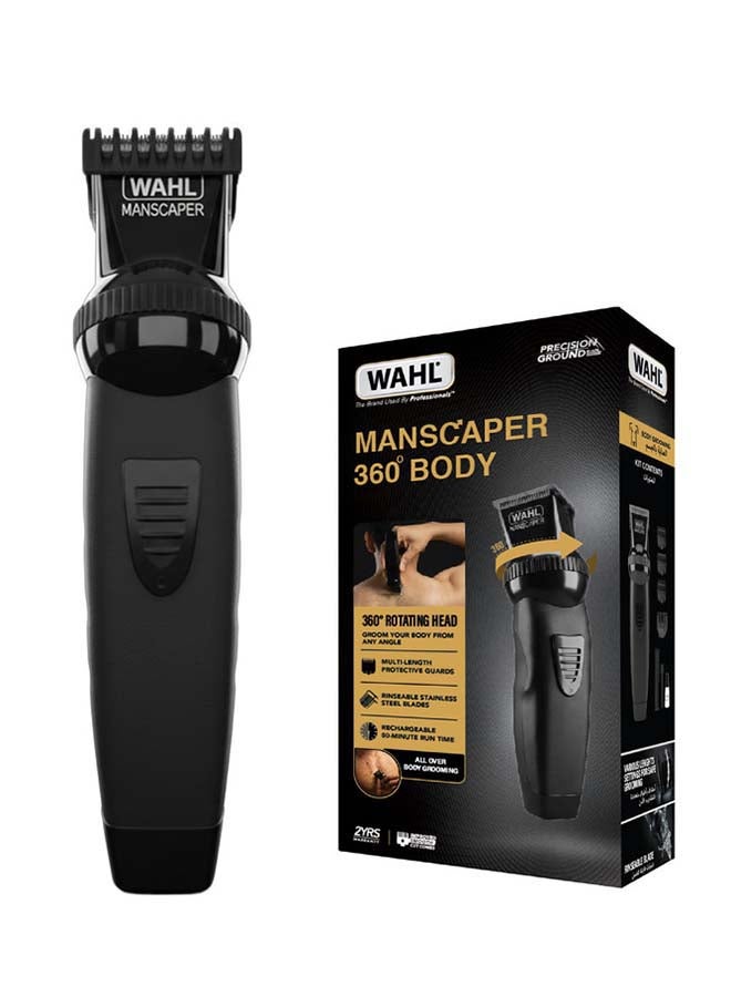 WAHL Manscaper 360 Body Groomer for Men, 360° Rotating Blade Head-12 Adjustable Angles, Self-Sharpening Stainless-Steel Blades, Rechargeable Cordless Trimmer-80-Minute Runtime, 2-Year Warranty,3030817 - Image 1