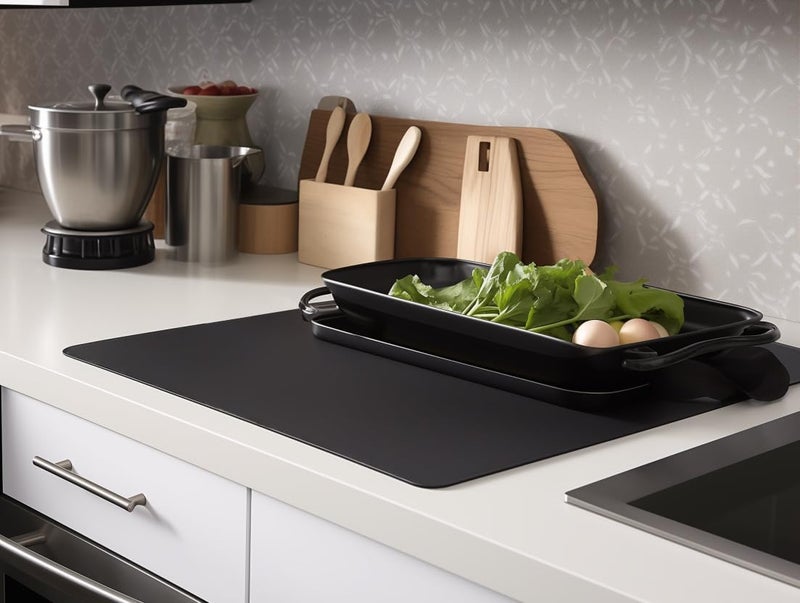 PUSCRIENO Silicone Placemats, Food-Grade Non-Slip Waterproof, Dining, Stain Resistant, Countertop Protector, Kitchen Counter Mat, Heat Resistant, Baking mat Dishwasher Safe (Black, 1) - Image 4