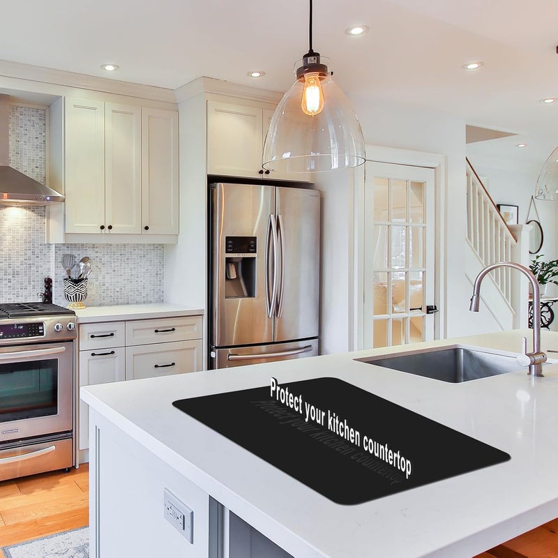PUSCRIENO Silicone Placemats, Food-Grade Non-Slip Waterproof, Dining, Stain Resistant, Countertop Protector, Kitchen Counter Mat, Heat Resistant, Baking mat Dishwasher Safe (Black, 1) - Image 5