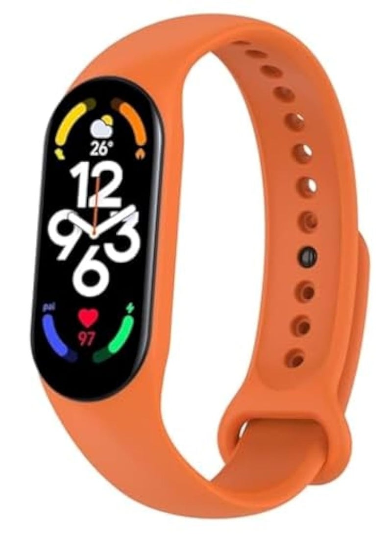 حزام سيليكون بديل لسوار Xiaomi Mi Band 3/4 قابل للتنفس (برتقالي)