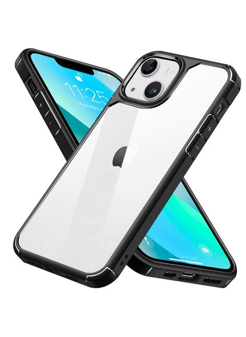 iPhone 13 Clear Cover Ultra Thin Silicone Shockproof Hard Back Cases Transparent Protective Slim Phone Case for Apple iPhone 13 6.1 inch - Black