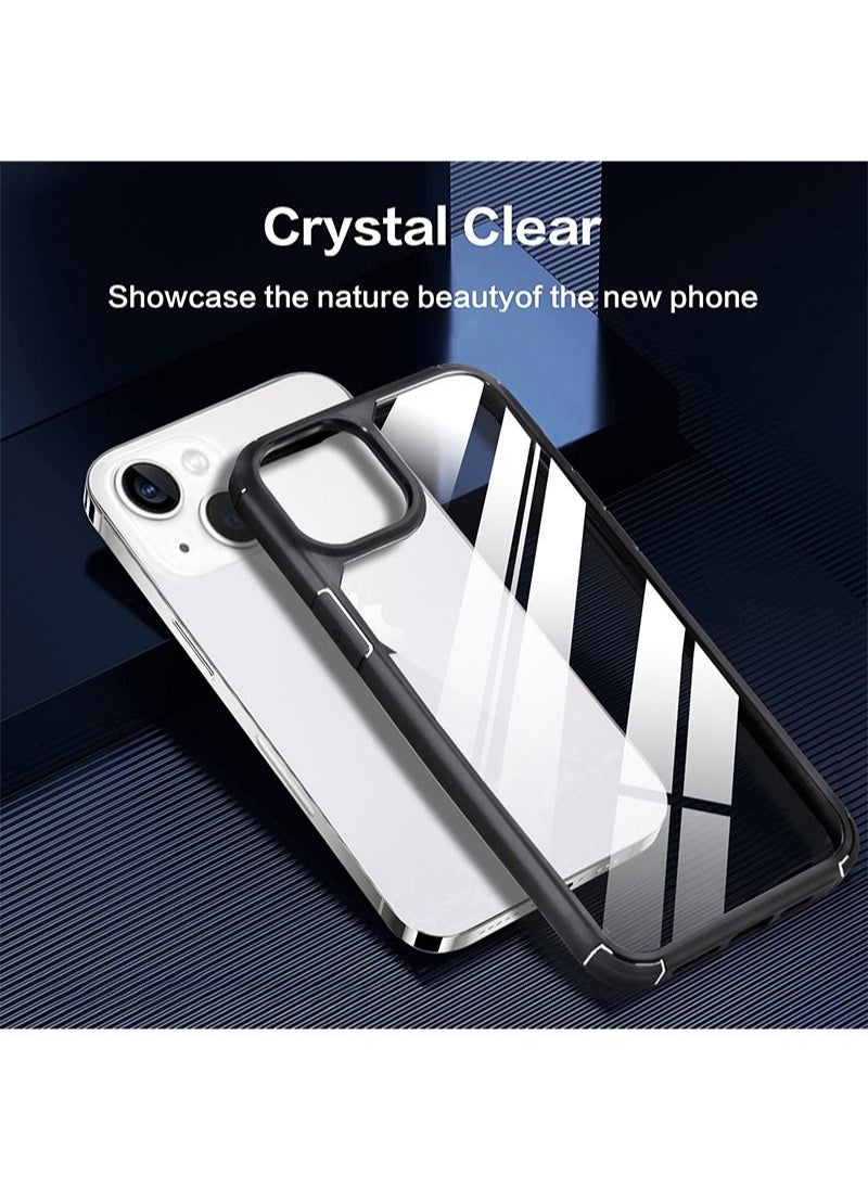 iPhone 13 Clear Cover Ultra Thin Silicone Shockproof Hard Back Cases Transparent Protective Slim Phone Case for Apple iPhone 13 6.1 inch - Black