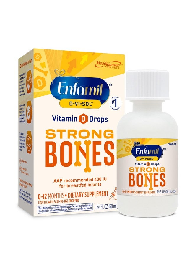 Enfamil Baby Vitamin D-Vi-Sol Liquid Vitamin D Drops, Supports Strong Teeth & Bone Development, 50mL Bottle - Image 1