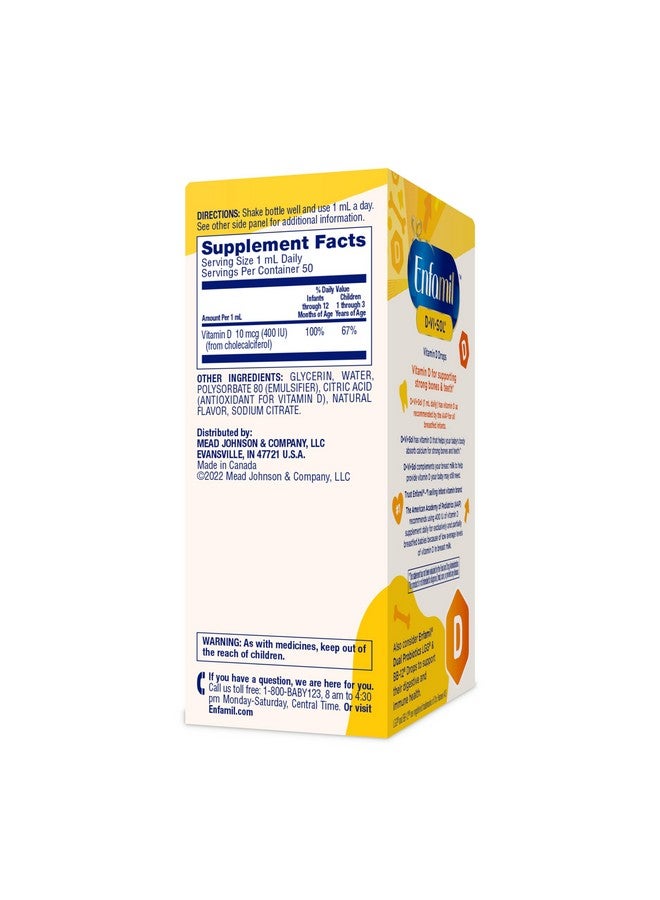 Enfamil Baby Vitamin D-Vi-Sol Liquid Vitamin D Drops, Supports Strong Teeth & Bone Development, 50mL Bottle - Image 5
