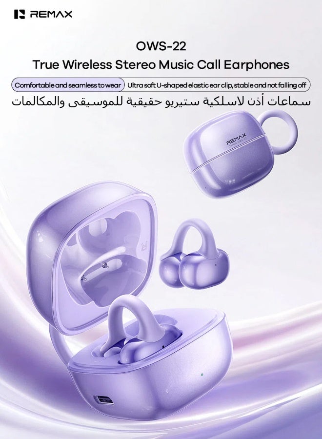 REMAX OWS-22 U-Shaped Elastic Ear Clip True Wireless Stereo Music Call Earphones, 11mm Large Driver, AI ENC Noise Reduction, Bluetooth 6.0, Suitable for Business Office Sports Fitness Daily Commute Casual Shopping (Mist White) - Image 3