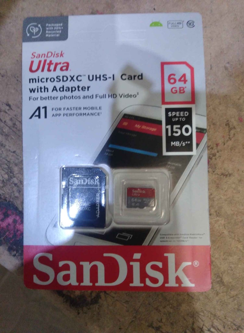 Sandisk 64GB MicroSD Card ,UHS-I, With a Class 10 rating SDSQUAB-064G-GN6MN 64 GB 64 GB  - Image 3