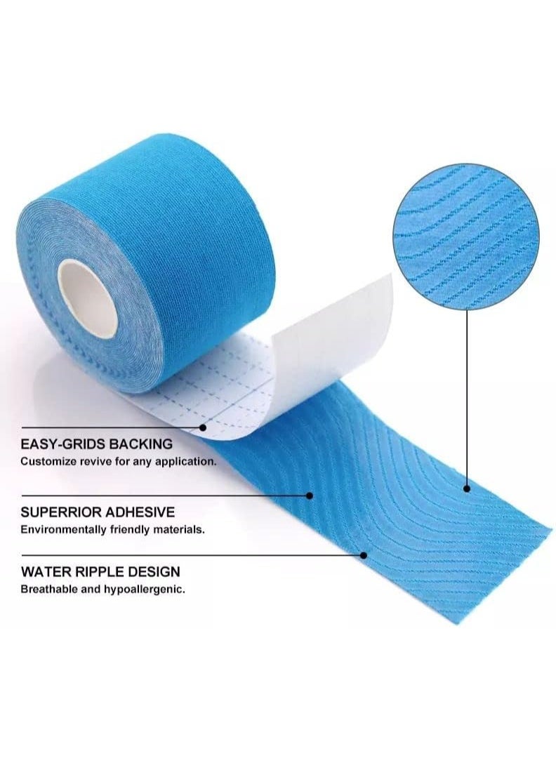 DIOTTI 4 Rolls Waterproof Latex Free Kinesiology Tape, Sports Recovery Tape for Muscle Support and Pain Relief (5cm x 5m x 4Rolls) - Image 3