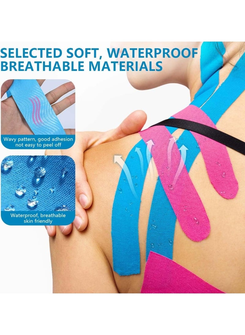 DIOTTI 4 Rolls Waterproof Latex Free Kinesiology Tape, Sports Recovery Tape for Muscle Support and Pain Relief (5cm x 5m x 4Rolls) - Image 4
