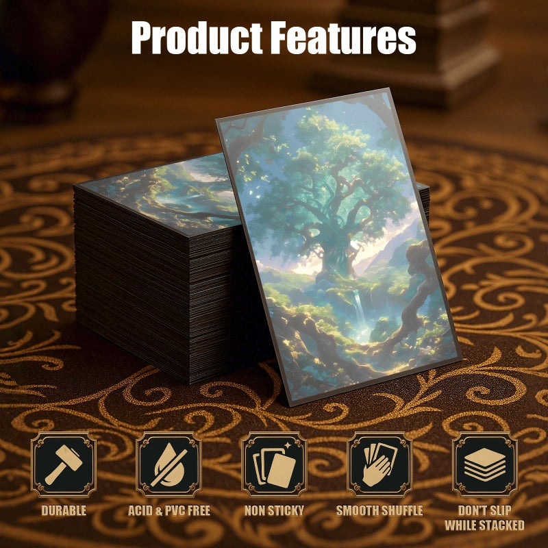 Kiiransr MTG Card Sleeves - Forest - Utility Lands Series - Ultra Clear Front & Matte Finish Back, 100 Count Standard Size Matte Art Sleeve for Magic The Gathering - Image 5