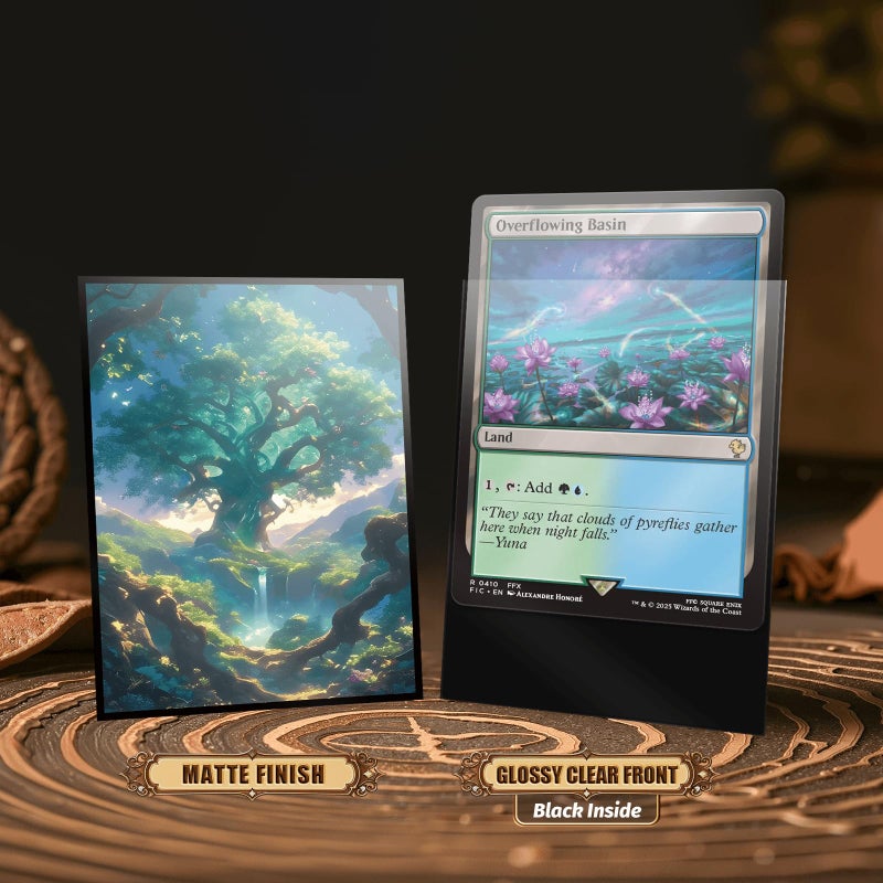 Kiiransr MTG Card Sleeves - Forest - Utility Lands Series - Ultra Clear Front & Matte Finish Back, 100 Count Standard Size Matte Art Sleeve for Magic The Gathering - Image 3