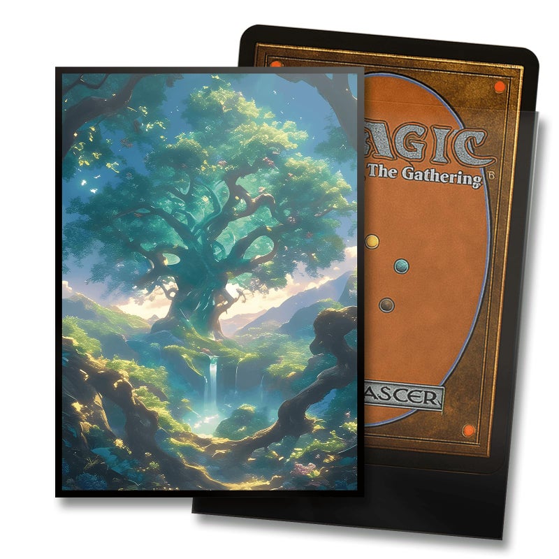 Kiiransr MTG Card Sleeves - Forest - Utility Lands Series - Ultra Clear Front & Matte Finish Back, 100 Count Standard Size Matte Art Sleeve for Magic The Gathering - Image 2