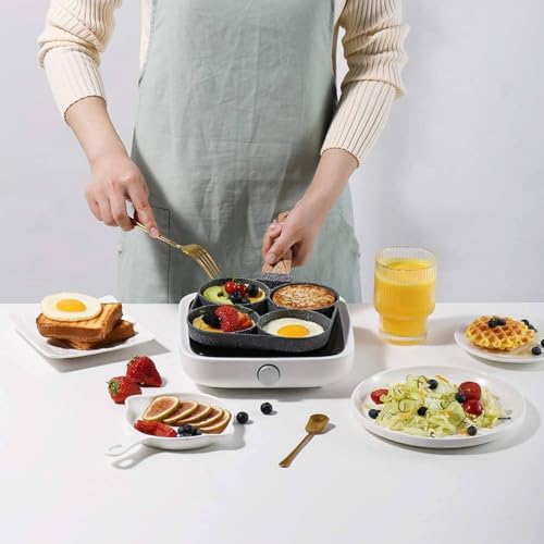 ZEVON® Non Stick Egg Frying pan 4 Hole, Multi-Purpose Frying pan for Omelet uttapam,idli Burger Poached Egg Kitchen Breakfast(1pcs) (Black) - Image 2