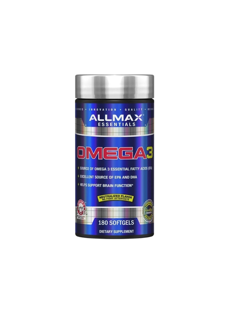 Allmax Nutrition Omega 3 Ultra-Pure Fish Oil Concentrate, 180 Capsule