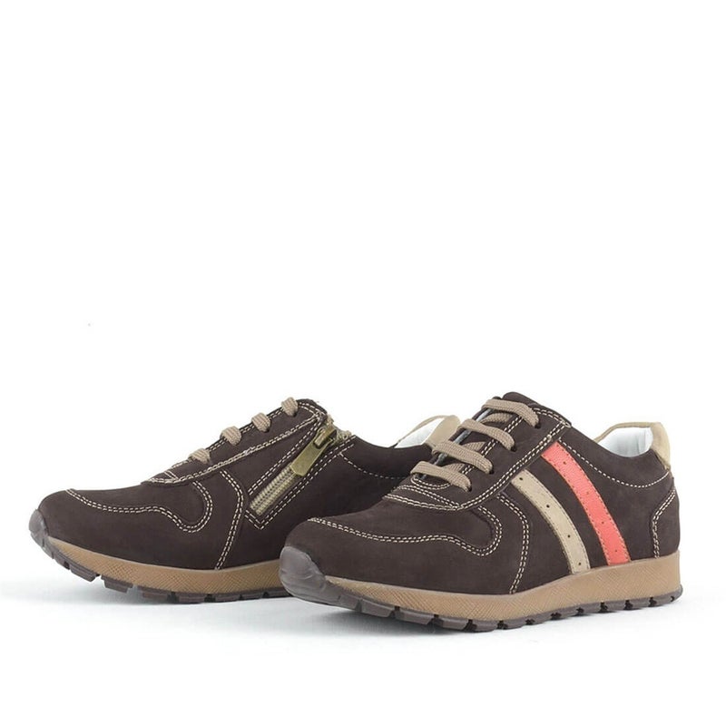 Rakerplus Raker Plus Boys' Genuine Leather Sneakers, Brown - Image 4