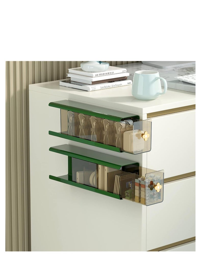 Generic - Narrow Wall Mounted Sock Underwear Drawer Organizer Multifunctional Storage Box for Storing Panties, Ties, Data Cable and Other Small Items（Green） - Image 1