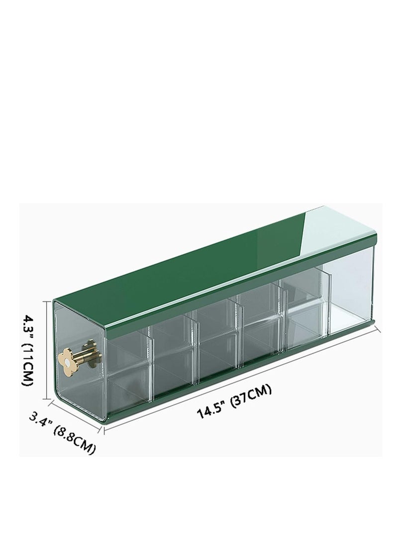 Generic - Narrow Wall Mounted Sock Underwear Drawer Organizer Multifunctional Storage Box for Storing Panties, Ties, Data Cable and Other Small Items（Green） - Image 1