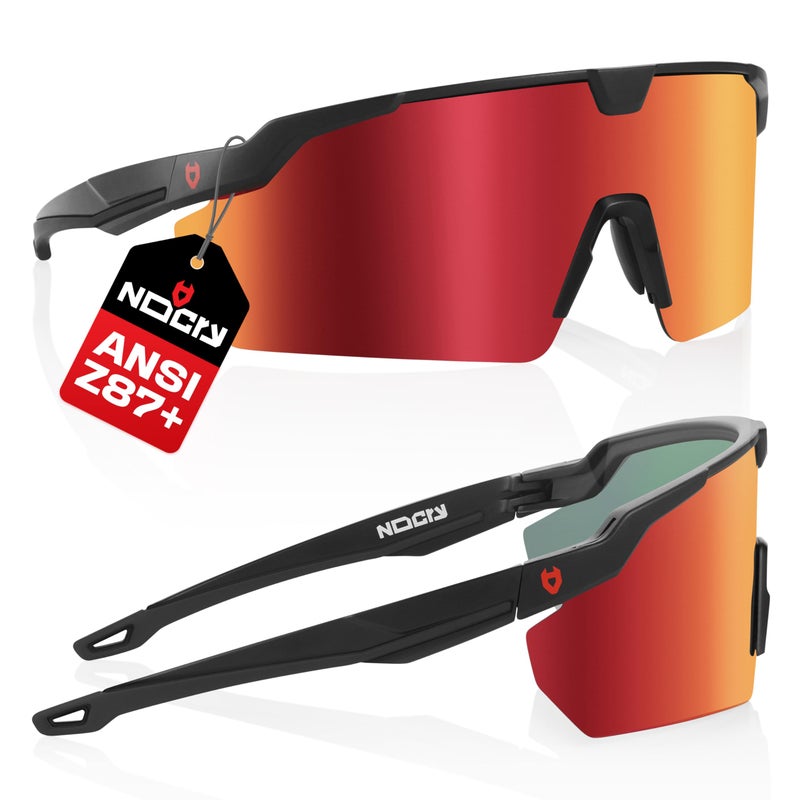 NoCry ANSI Z87 Sunglasses For Men or Women with Anti-Scratch and 100% UV Protection â€” High Contrast Lens Tinted Safety Glasses for Men â€” Perfect Z87 Safety Glasses or Safety Sunglasses - Image 1
