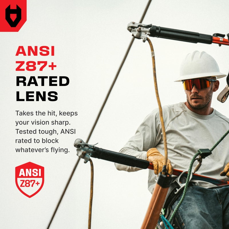 NoCry ANSI Z87 Sunglasses For Men or Women with Anti-Scratch and 100% UV Protection â€” High Contrast Lens Tinted Safety Glasses for Men â€” Perfect Z87 Safety Glasses or Safety Sunglasses - Image 3