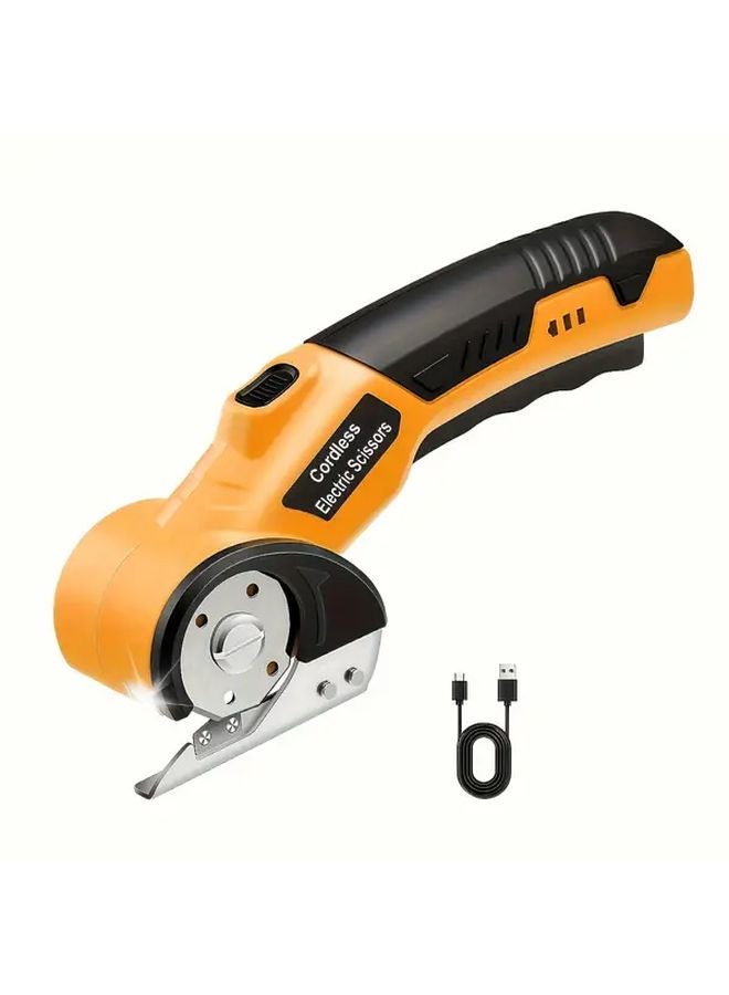 Yellow Wireless Electric Scissors Automatic Fabric Cutting System 4V Rechargeable USB Charging - Image 1