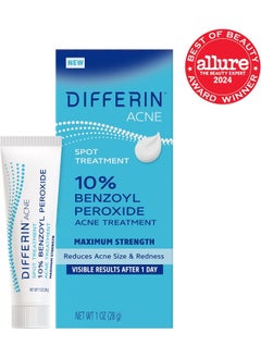 differin Acne Spot Treatment With 10% Benzoyl Peroxide, Maximum Strength Otc Acne Treatment, Fast Acting Spot Treatment For Face, 1 Oz  - Image 2
