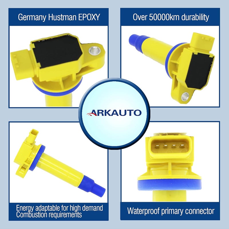 ARKAUTO 4PCS High Performance Ignition Coil Set for Scion xA, xB, Toyota Echo, Prius, Yaris - Image 2